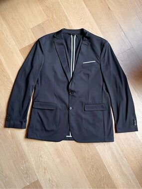 New Collars and Co Maverick Performance Blazer Jacket Black Stretch Cooling Tech